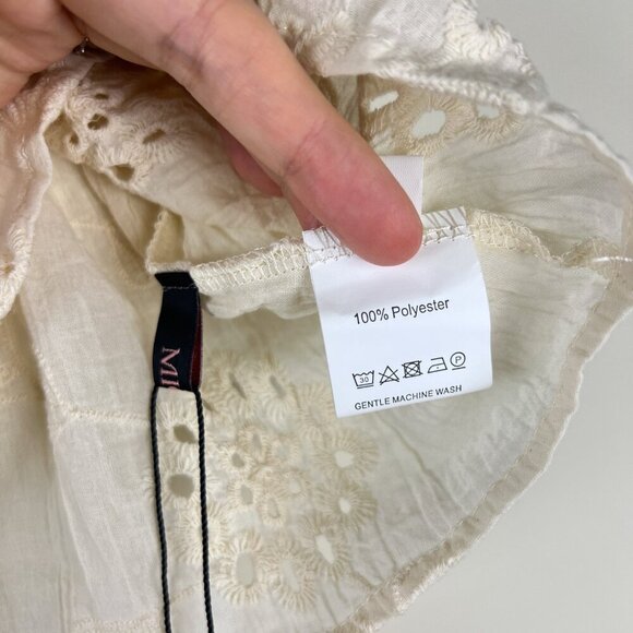 NWT MICAS Beige Knot Front Crochet Knit Embroidered Tube Top - Picture 5 of 6